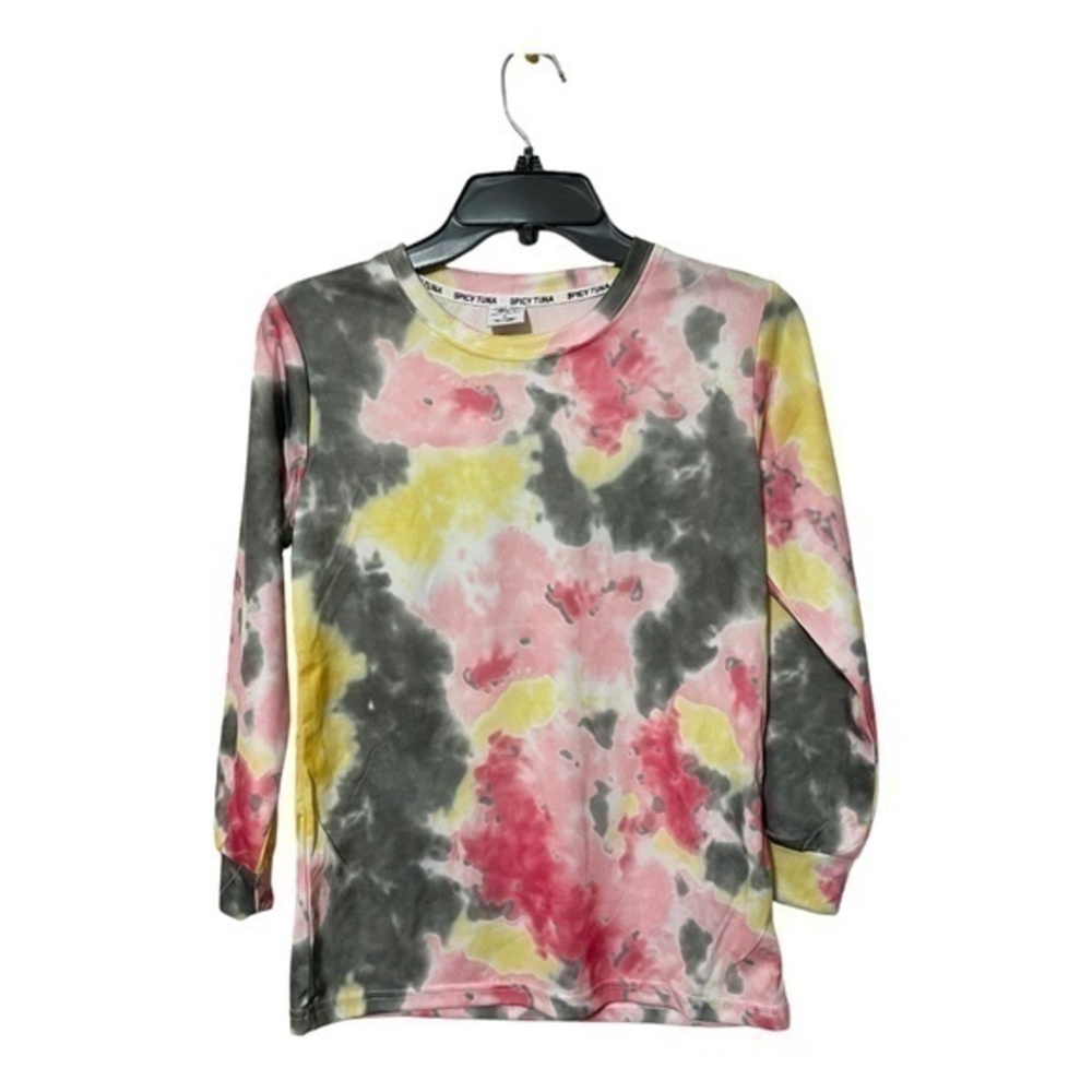 3/$25   Spicy Tuna Youth Size XL Tie-Dye Long Sleeve Shirt Pink Grey Performance